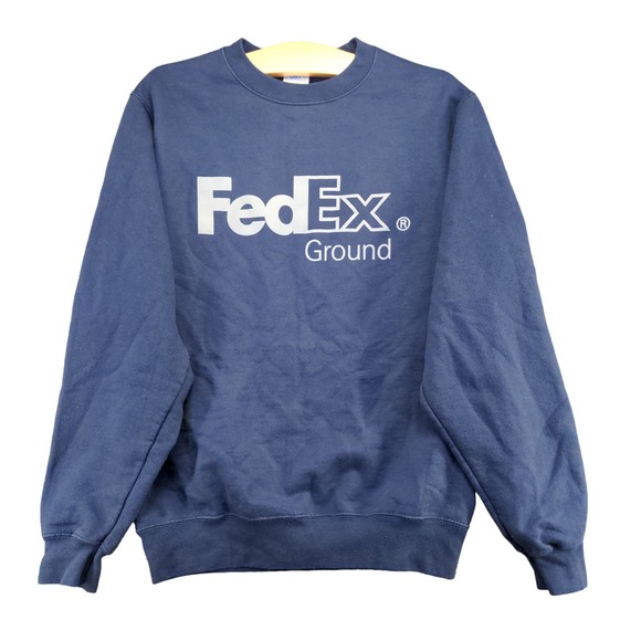 Port Authority Men's FedEx Ground Sweatshirt Blue Size Small Graphic Logo - Picture 1 of 12